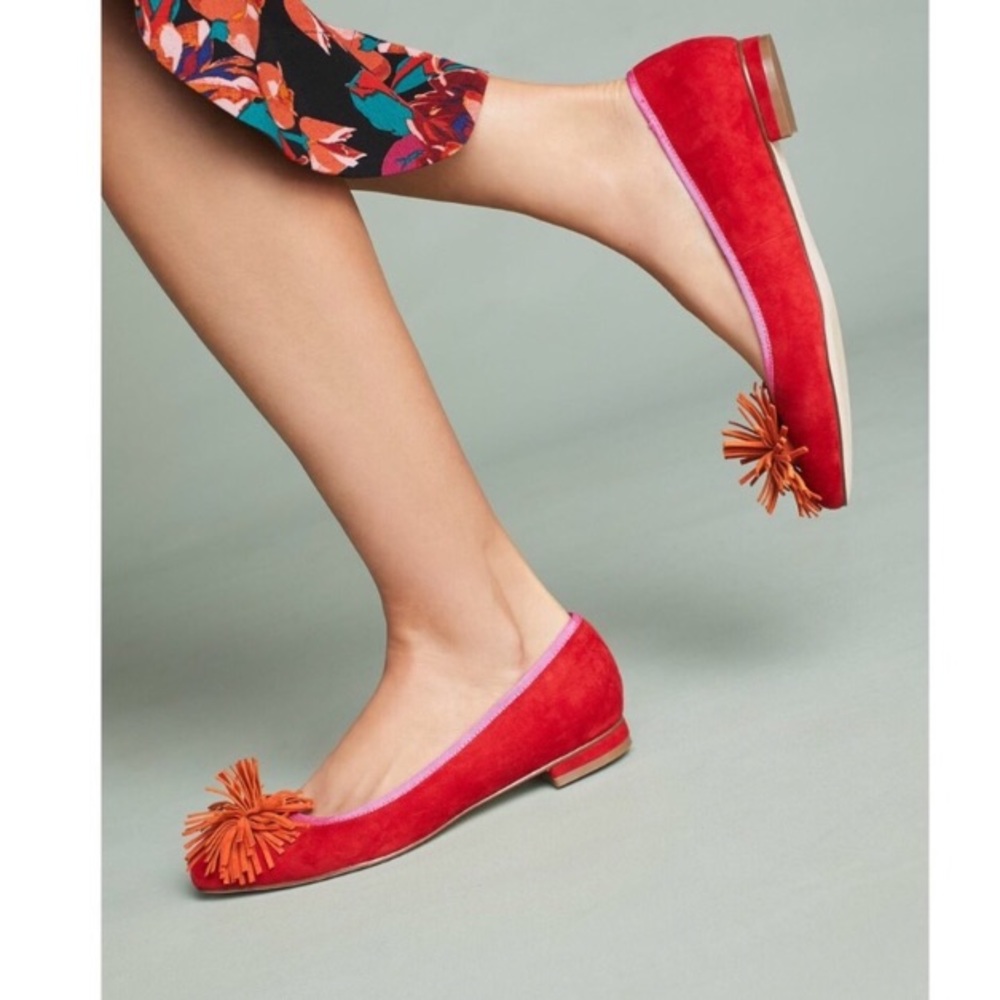 Women’s Anthropologie Orange, Pink and Red Suede